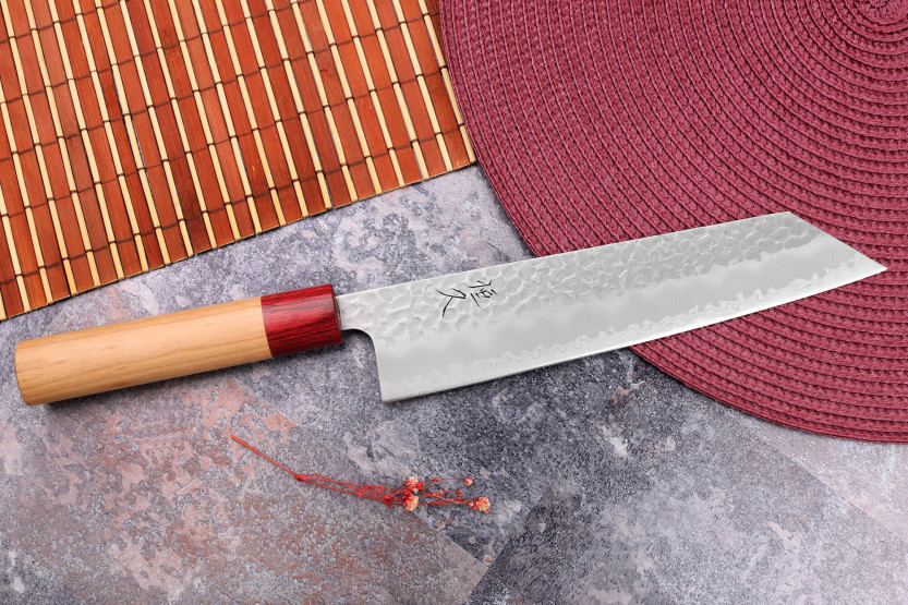 Tsunehisa Aogami Super martillado 21cm cuchillo japonés kiritsuke hecho a mano