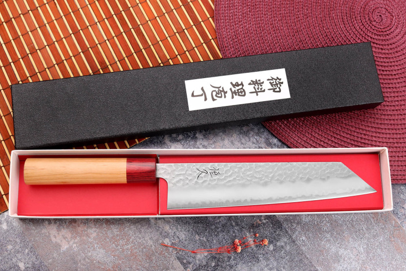 Tsunehisa Aogami Super martillado 21cm cuchillo japonés kiritsuke hecho a mano