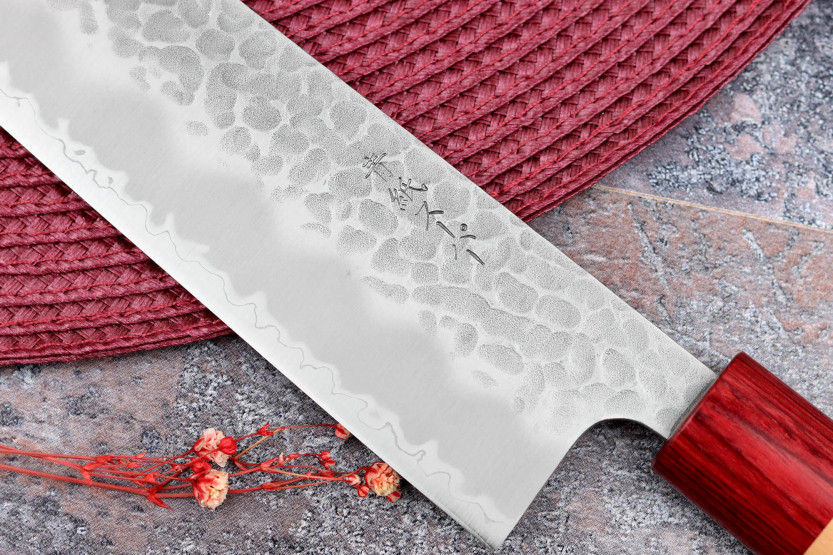 Tsunehisa Aogami Super martillado 21cm cuchillo japonés kiritsuke hecho a mano