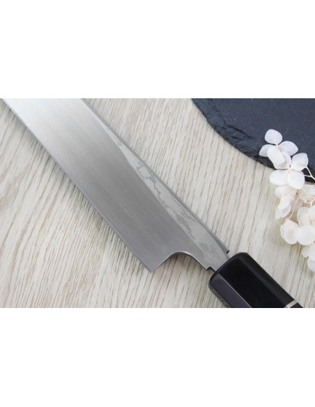 Naoki Mazaki Damaskus 27 cm skrå sakimaru takohiki japansk håndværkskniv