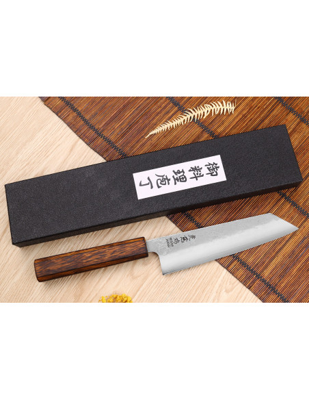Wusaki Yoshi G3 roble 17cm cuchillo bunka japonés hecho a mano