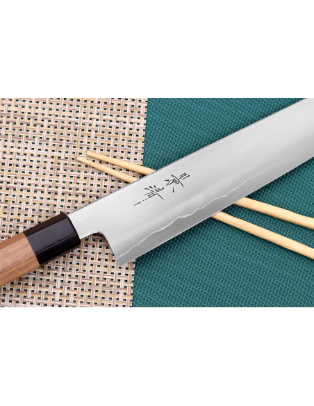 Kagekiyo Kurumi Ginsan 24cm handmade Japanese kiritsuke knife