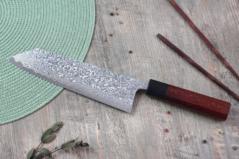 Masashi Yamamoto SLD damaskus 21cm handgjord japansk kiritsuke-kniv