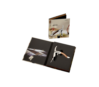 Professional corkscrew Legnoart Ghemme satin-finish steel wood handle