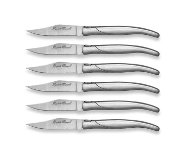 Caixa de oferta com 6 facas de mesa Laguiole Bougna com cabos em aço inoxidável 2