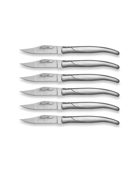 Gift box of 6 Laguiole Bougna table knives stainless steel handles