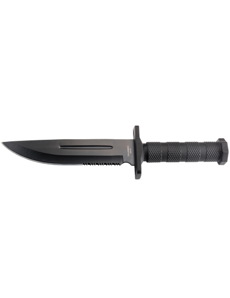 Cuchillo Herbertz 109118 18.2cm hoja semi-dentada mango polimero negro + funda
