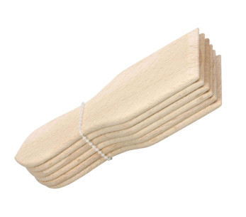 Set med 6 13,5 cm raclette-spatlar i bok