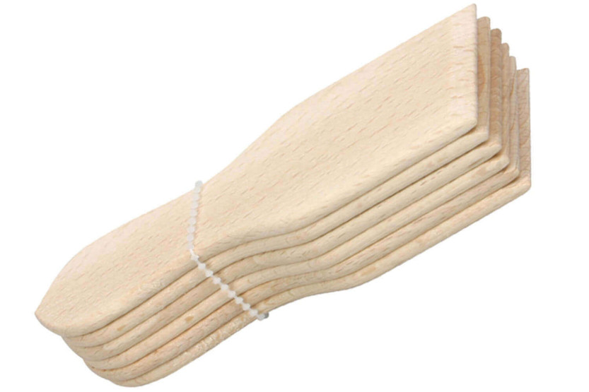 Set van 6 13,5 cm beuken raclette spatels