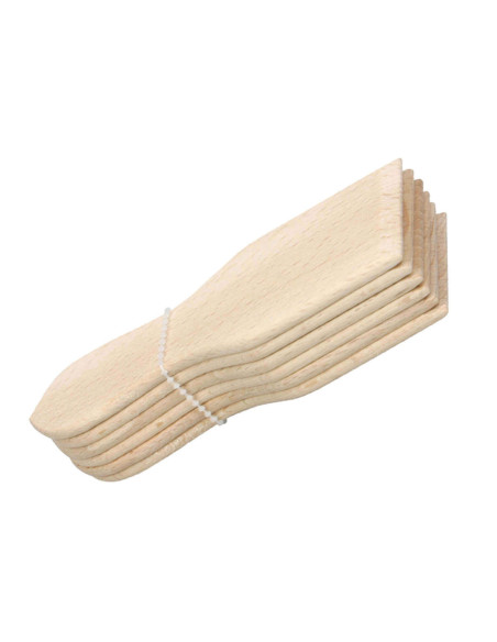 Set van 6 13,5 cm beuken raclette spatels