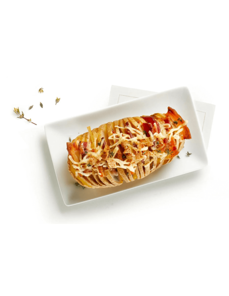 Hasselback Lékué-leikkuri, jossa on painonappi