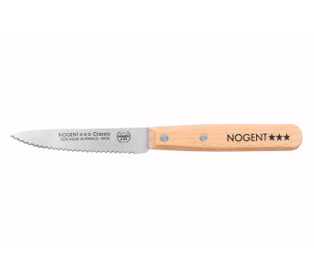Cuchillo Nogent Classic con mango de madera de haya y hoja dentada de 9 cm