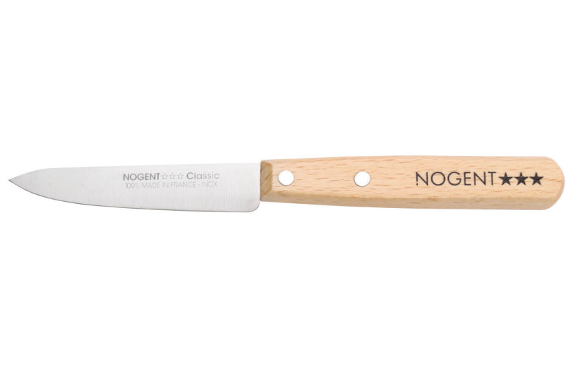 Nogent Classic paring knife, beech wood handle, smooth blade 9cm