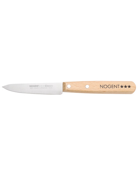 Nogent Classic paring knife, beech wood handle, smooth blade 9cm