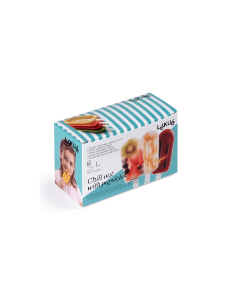 Lote de 4 moldes de silicona para helado Lékué de 95 ml - 4 colores
