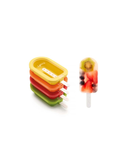 Lote de 4 moldes de silicona para helado Lékué de 95 ml - 4 colores