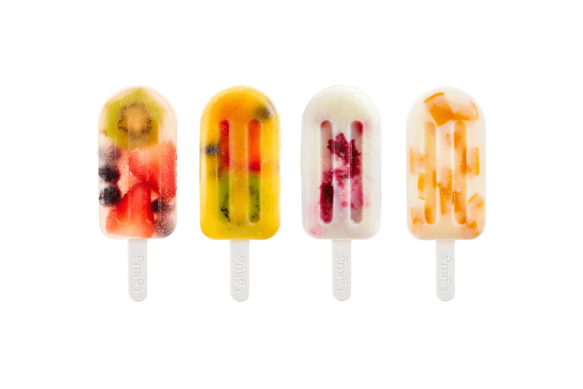 Set van 4 95 ml Lékué siliconen ijsvormpjes - 4 kleuren