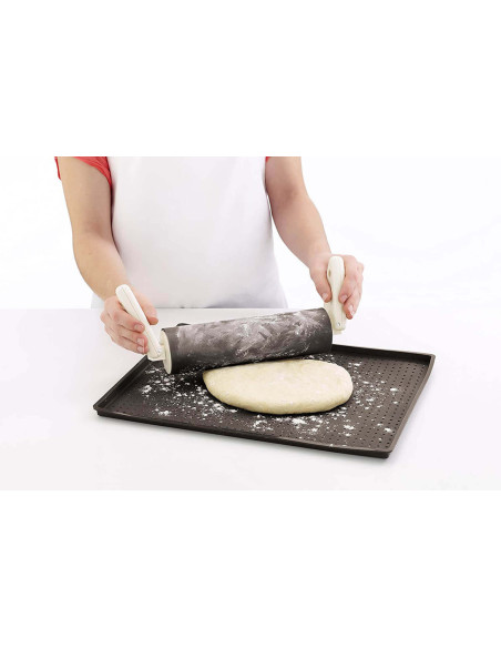 Tapete de silicone Lékué 30x40cm castanho platinado para pizzas