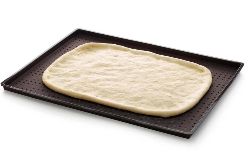 Tapete de silicone Lékué 30x40cm castanho platinado para pizzas
