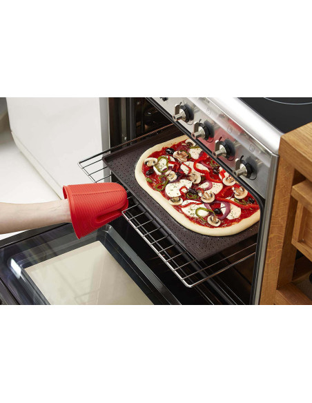 Tapete de silicone Lékué 30x40cm castanho platinado para pizzas