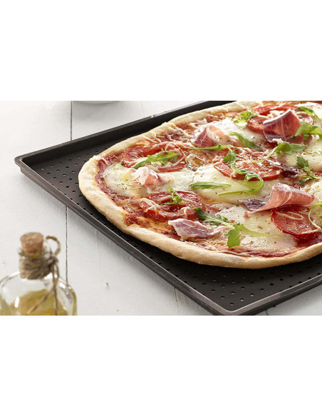 Tapete de silicone Lékué 30x40cm castanho platinado para pizzas