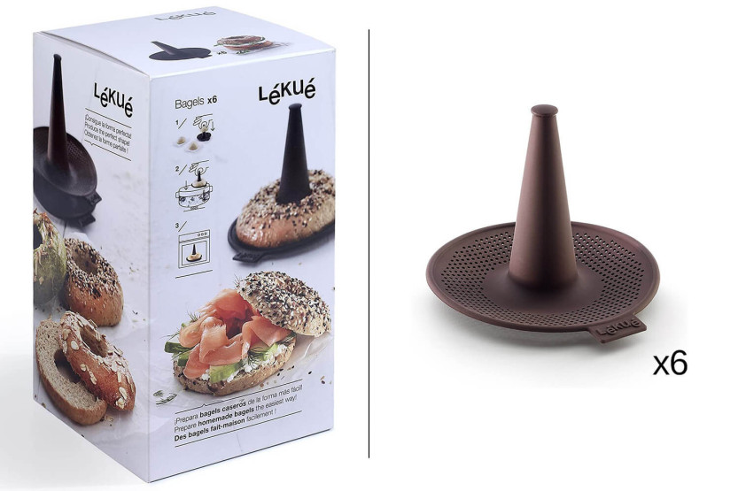 Conjunto de 6 formas para bagels Lékué em silicone Platinum castanho
