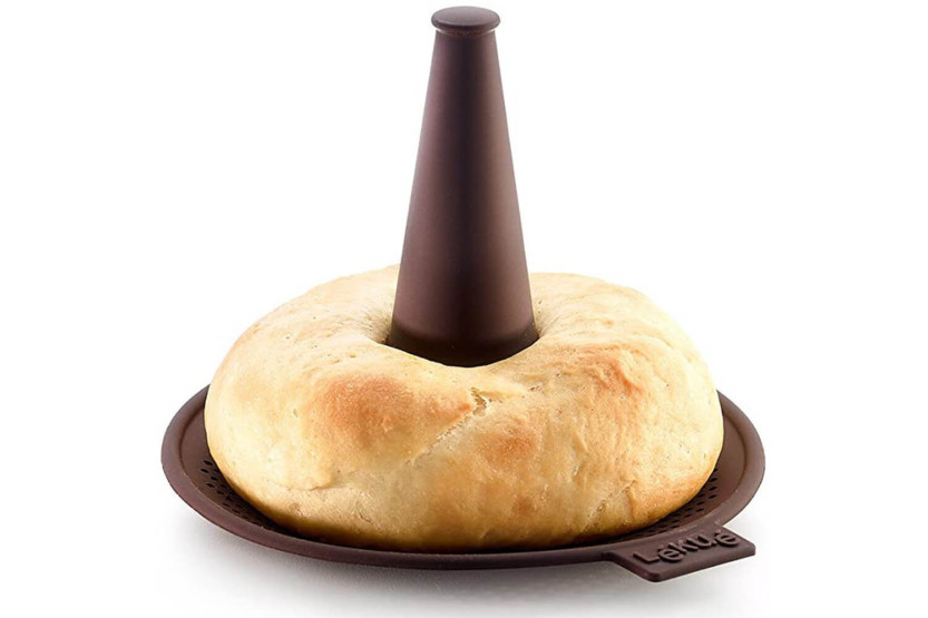 Set of 6 Platinum brown silicone Lékué bagel moulds