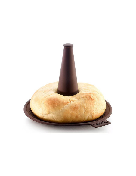Set of 6 Platinum brown silicone Lékué bagel moulds