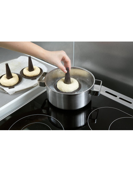 Conjunto de 6 formas para bagels Lékué em silicone Platinum castanho