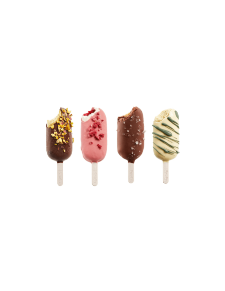 Set di 4 stampi per gelato Lékué Classic Creamy + vaschetta per gelato in silicone nero