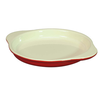 Round enamelled cast iron egg dish - diameter 16cm
