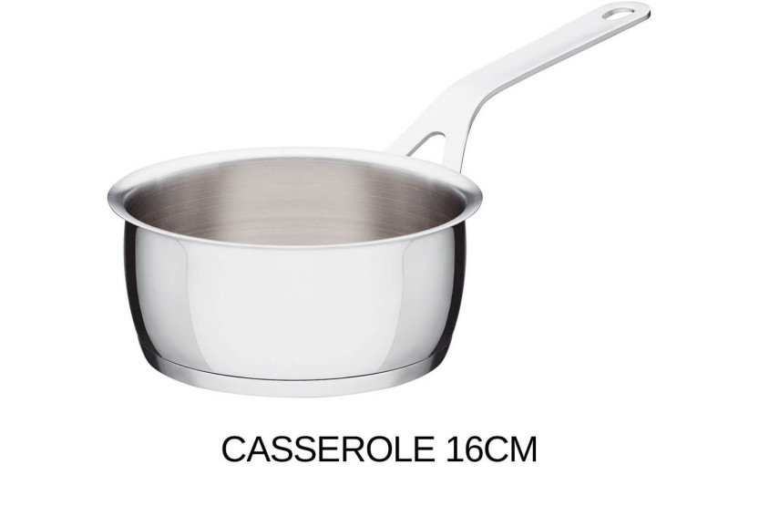 Alessi Pots&Pans 7-osainen Jasper Morrisonin suunnittelema ruostumattomasta teräksestä valmistettu 18/10 keittoastiasarja.