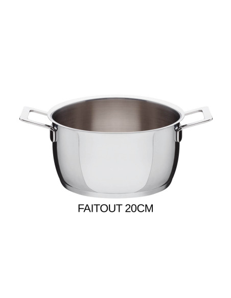 Conjunto de panelas Alessi Pots&Pans 7 peças em aço inoxidável 18/10 desenhado por Jasper Morrison