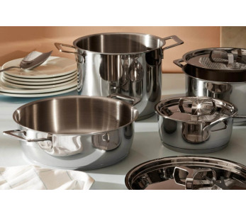 Alessi Pots&Pans 7-delige volledig roestvrijstalen 18/10 pannenset ontworpen door Jasper Morrison 2
