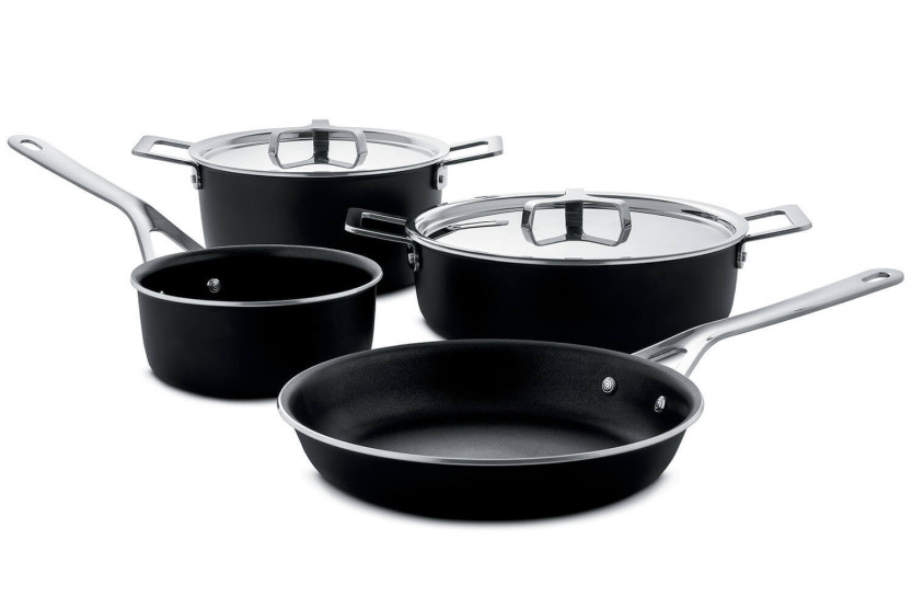 Alessi Pots&Pans 6-piece cookware set designed by Jasper Morrison
