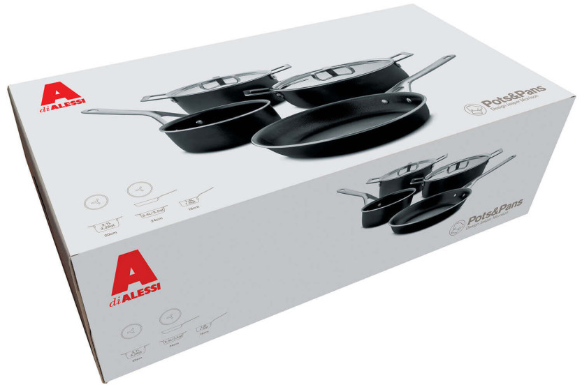 Alessi Pots&Pans 6-delt kogegrejssæt designet af Jasper Morrison