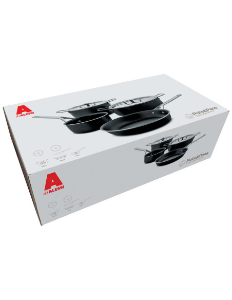 Conjunto de panelas de 6 peças Alessi Pots&Pans desenhado por Jasper Morrison