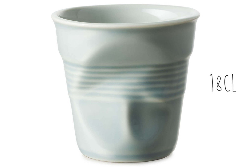 Revol Cappuccino Froissé 18cl porcelain cup Bleu Mistral