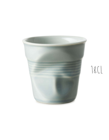 Revol Cappuccino Froissé 18cl porcelain cup Bleu Mistral