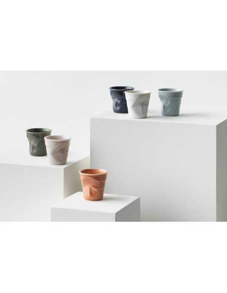 Revol Cappuccino Froissé 18cl porcelain cup Bleu Mistral