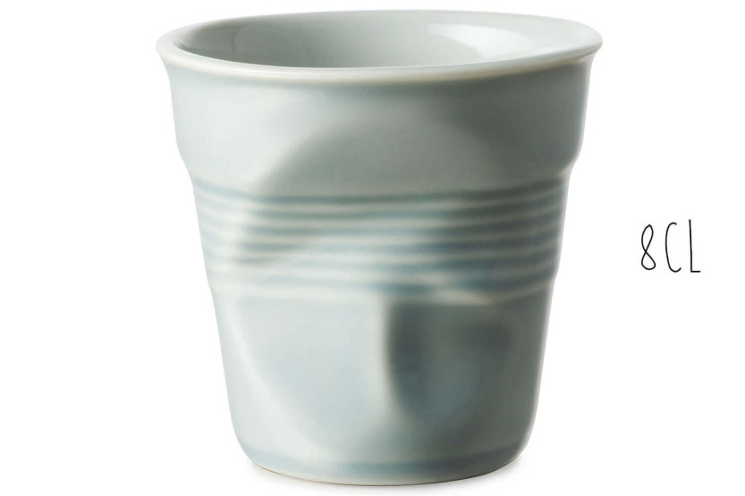 Revol Espresso Froissé Tasse 8cl aus Porzellan Blau Mistral