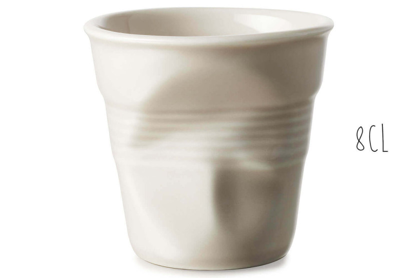 Pebble Grey porcelain cup Revol Espresso Froissé 8cl
