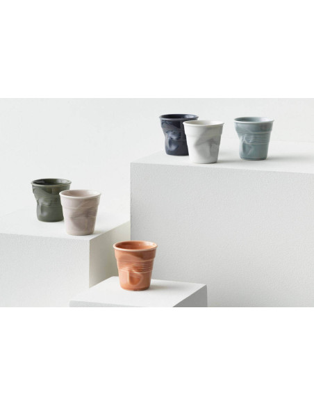 Pebble Grey porcelain cup Revol Espresso Froissé 8cl