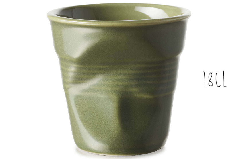 Revol Cappuccino Froissé 18cl posliinimuki Garrigue Green (vihreä)