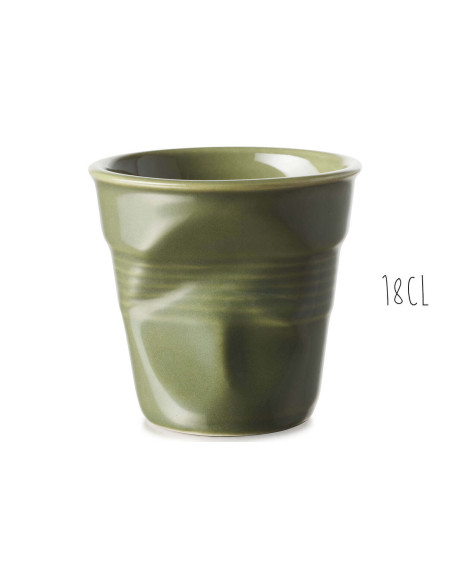 Revol Cappuccino Froissé 18cl posliinimuki Garrigue Green (vihreä)
