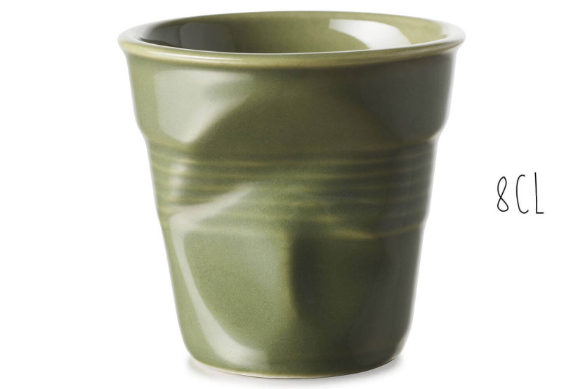Garrigue Green porcelain cup Revol Espresso Froissé 8cl