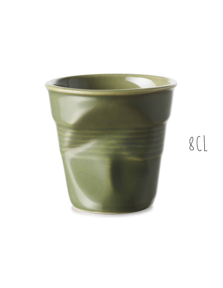 Garrigue Green porcelain cup Revol Espresso Froissé 8cl