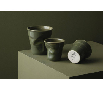 Garrigue Vihreä posliinikuppi Revol Espresso Froissé 8 cl 2
