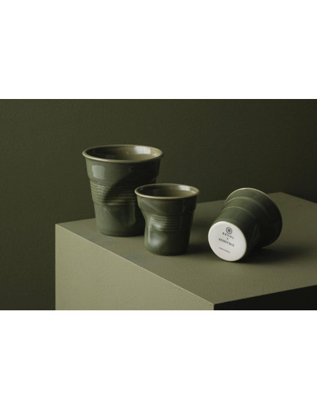 Garrigue Green porcelain cup Revol Espresso Froissé 8cl