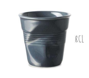 Chávena de porcelana grafite Revol Espresso Froissé 8cl